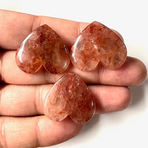 Orange Sunstone Cabochon Gemstone, , Heart Shape Sunstone Jewelry, Pendant&Jewelry Making stone,25 MM Approx Size