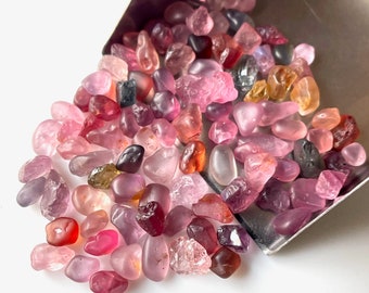 GENUINE - 100 piezas, piedra cruda de espinela múltiple, 4-7 mm, piedra preciosa de espinela natural en bruto, piedra preciosa de espinela en bruto sin calentar, para la fabricación de joyas.