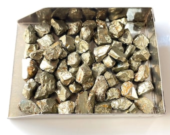 Cristales de pirita en bruto 100 % naturales, piedras preciosas sueltas de pirita en bruto de 8 a 12 mm, cristales curativos, piedra de nacimiento de agosto, regalo al por mayor para ella