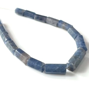 10 Stück natürliche blaue Saphir poliert Bleistift, Zentrum gebohrt rau / 8-16 MM Saphir Edelstein / blauer Saphir roh / kostbar rau / gebohrt rau
