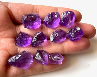 AAA+10 PCS Clean 100%Natural Raw Amethyst Gemstones, Pendant Size Rough, 10-20MM Size, Healing Crystals February birthstone Wholesale Price