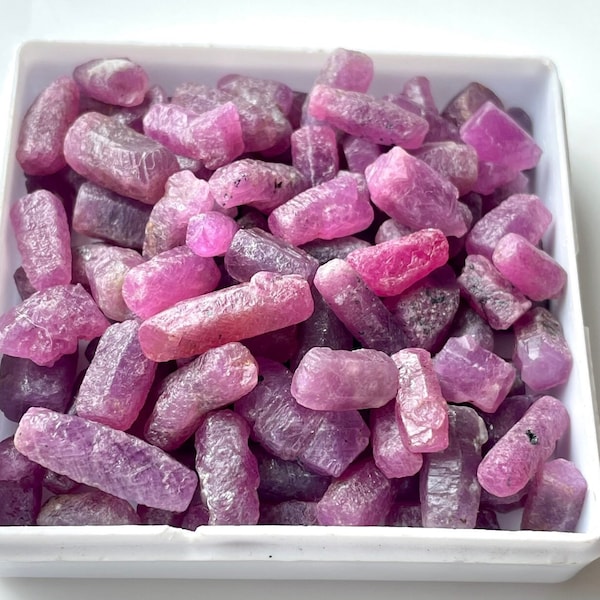 Natural Ruby Rough, Precious Ruby Sticks, 10-13MM Fine Quality Raw Stone, Healing Crystal, Loose Rock,Gemstone Beads,Earthmined Minerals Lot