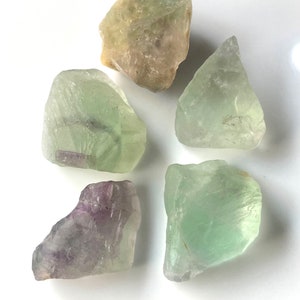 5 PCS Fluorite Rough Gemstone, 20-30 MM, Raw Fluorite Rough Gemstone, Raw Fluorite Stone, For Jewelry Making etc image 4