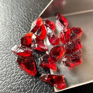15 Pieces~Red Garnet Rough,Size 8-10MM-Natural Garnet Gemstone Rough, January Birthstone Raw, Loose Rough Gemstone, For Jewelry Making Stone