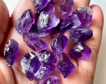 AAA+Top Natural Raw Amethyst Gemstones Rough, Size, 14-18 MM, Raw Healing Crystals, February birthstone, Gift For Her,