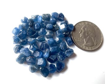 Top-50 PCS-Real Blue Sapphire Gemstone Raw, 5/7-MM Sapphire Raw, Sapphire Raw Stone,  Precious Gemstone Sapphire Rough