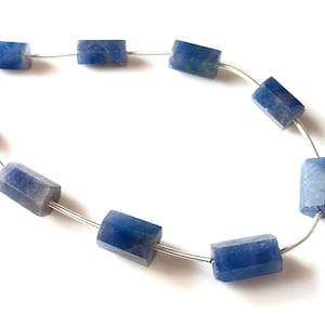 AAA Blaue Saphir Polierte Bleistift Perlen, Gebohrte Raue Perlen Perlen / 8-10 MM Saphir Edelstein/Blauer Saphir Roh/Edelstein Rohe Perlen