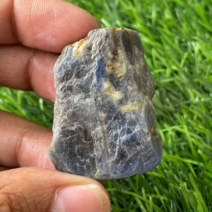 Raro extra grande 42 x 30 mm natural azul safira bruta bruta, recordista, pedra safira, mineral, cristal de cura, presente para ela