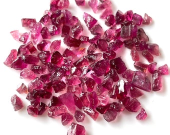 25 Carat, AAA+Quality Rubellite Tourmaline Raw, 5-7 MM, Tourmaline Tiny Raw Crystal, Tourmaline Rough Gemstone, For Jewelry Making