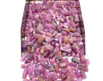 10 Pcs~AAA Natural Pink Ruby Rough Gemstones 5-10 MM ,Size ,Natural Ruby, Healing Crystals July birthstone Wholesale Price