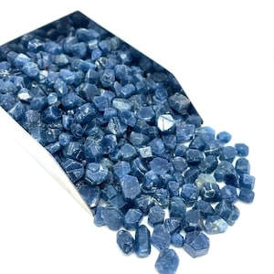 50 PCS AAA Natural Blue Sapphire Raw, 4-6 MM September Birthstone Blue Sapphire Gemstone, Sapphire Crystal,Precious Blue Sapphire Raw