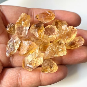 15 Pieces-Natural Yellow Citrine Raw, ~100%Natural Citrine Rough Gemstone, 10-15 MM, Raw Healing Crystal, November Birthstone, Gift For Her