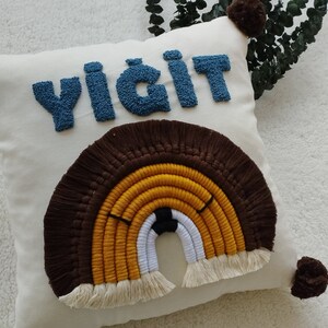 Personalized Text Pillow, Custom Logo Embroidered Cushion, Custom Business Branding Pillow, Name or Message Throw Pillow,Unique Office Decor
