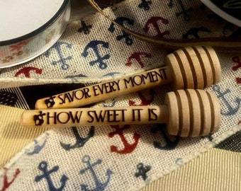 Custom Engraved Mini Honey Dipper Charcuterie Accessories