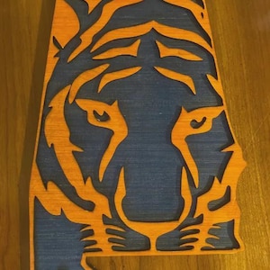 State of Auburn, Alabama Shaped Tiger Wall Hanging