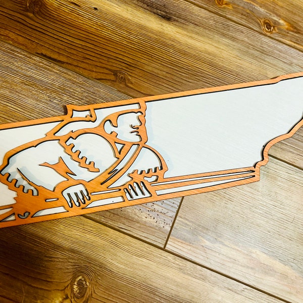 State of Tennessee Shaped Football Fan Wall Hanging