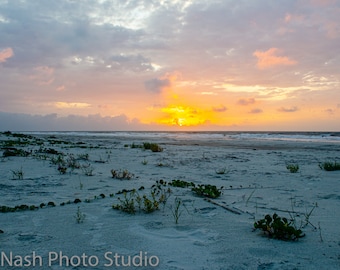 Beach sunrise photograph -- digital download