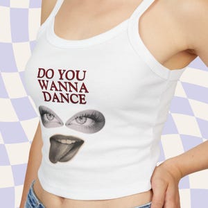 Do You Wanna Dance Damen Spaghetti Strap Tank Top, Summer Vibes, Party Wear, Festival Outfit, Casual Top, Geschenk für Tänzer