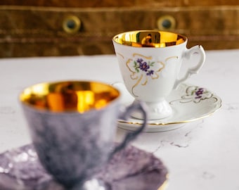 Cup and saucer with gilded interior | Wawel Poland |