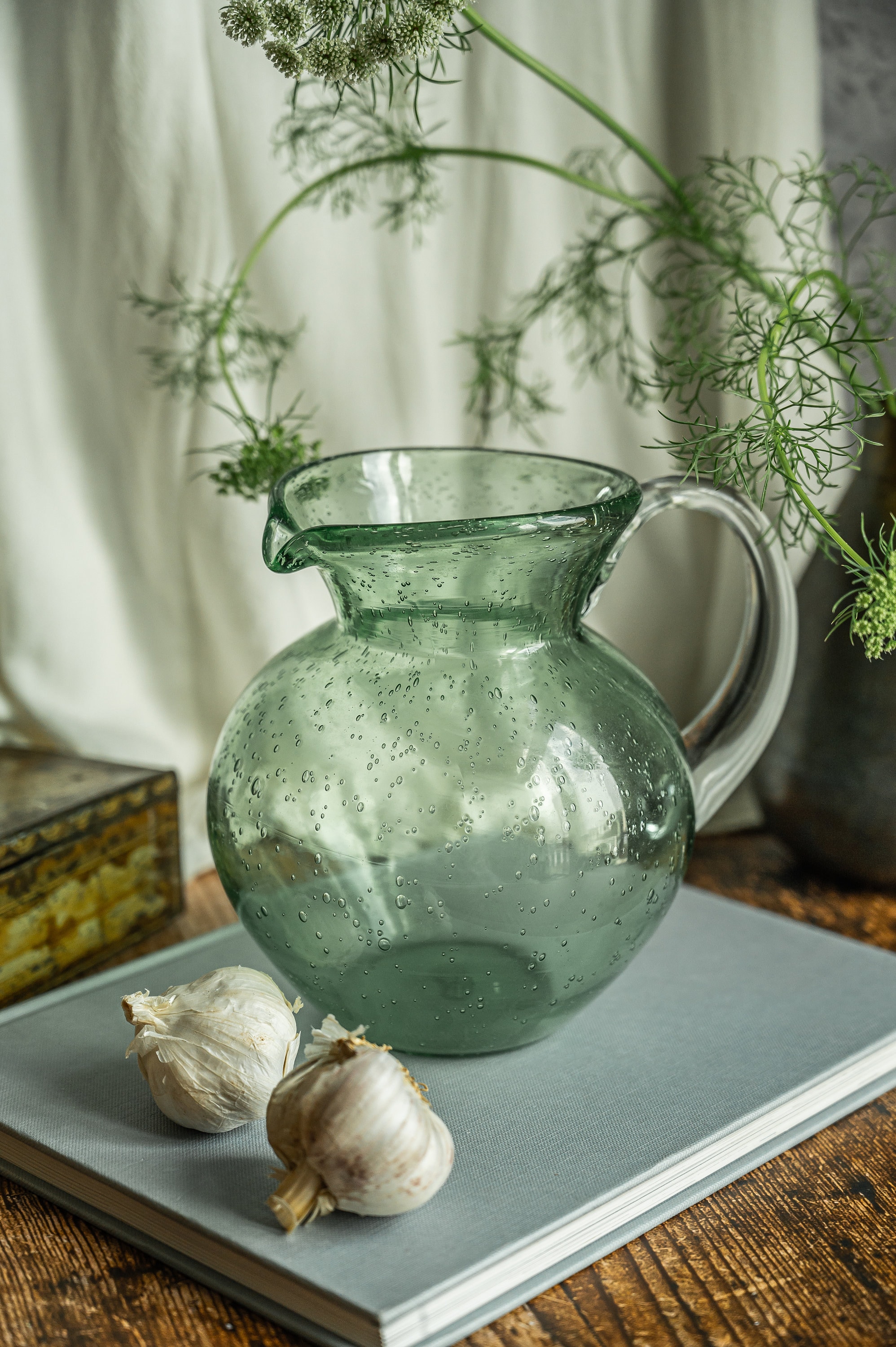 Green Glass Carafe, Glass Decanter Set, Diamond Glasses, Glass Pitcher –  Casa Amore