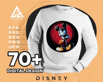 Siluetas de caras inspiradas en Mickey Mouse y Minnie Mouse, Eps-Psd-Svg-Png-Jpg