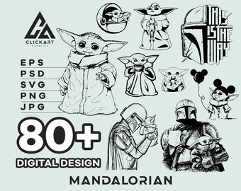 Paquete de archivos SVG mandalorian, Baby Yoda SVG para Cricut, Star wars mandalorian SVG, Mandalorian png, archivo cortado, archivo cricut Eps-Psd-Svg-Png-Jpg
