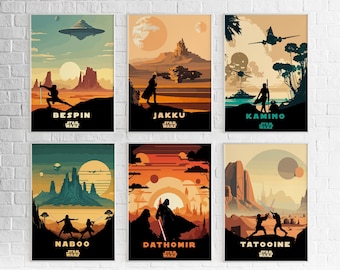 Star Wars Planet Poster, Star Wars Galaxy Posters, Star Wars Wall Art, Instant Download Eps-Psd-Svg-Png-Jpg