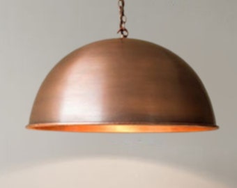 Copper Light Fixture, Pendant Light Dome Fixture, Copper Hanging Light For Kitchen Island - Copper Chandelier Lighting