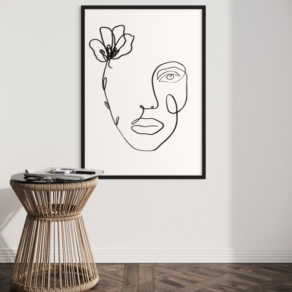 Kunstdruck Poster, schwarz weiß Bilder, One Line Art, Linien Kunst, schwarz weiß Poster, Weiblichkeit Kunst, Frauen Geschenk, moderne Kunst