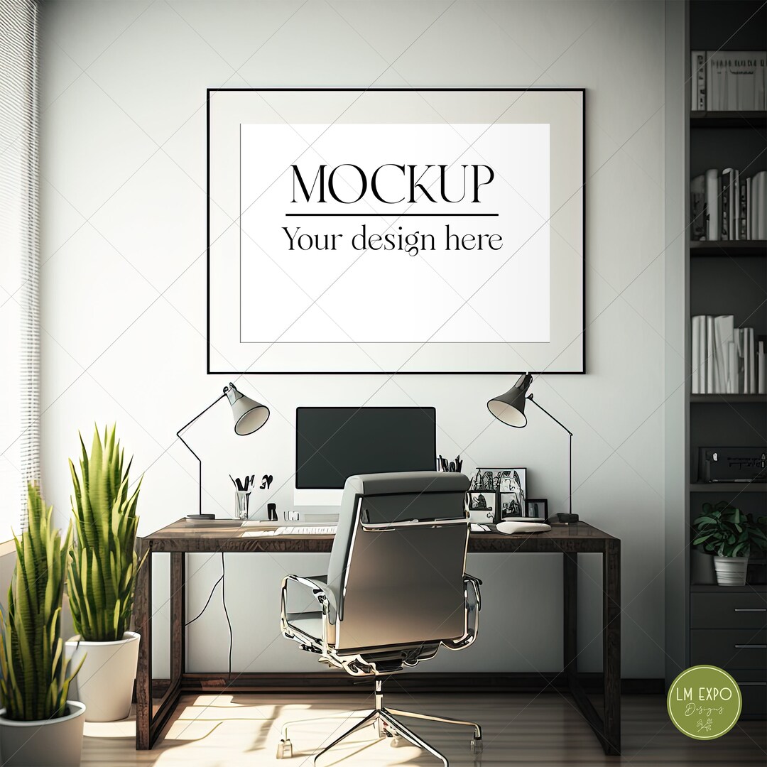 DIN metric, Frame Wallpaper Mockup, Horizontal Frame Mockup, Modern