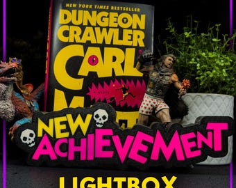 Dungeon Crawler Carl LED Lightbox New Achievement Gamer Desk Sign LitRPG Bookshelf Lamp Decor