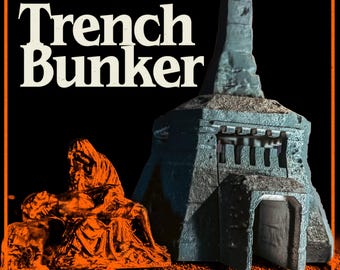 Trench Warfare Bunker - 32mm Grimdark Terrain - Fortified Scenery for Sci-Fi Wargaming & Skirmish Games