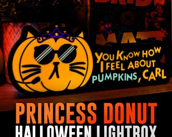 Dungeon Crawler Carl | Pumpkins LED Lightbox – Halloween Decoration | Gamer Desk Sign | Bookshelf