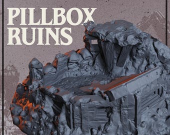 Pillbox Ruins Terrain 32mm 28mm | Grimdark Urban Scenery | Armageddon | Trench Tabletop Wargaming