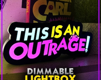 Dungeon Crawler Carl LED Lightbox This is an Outrage! | Princess Donut Bookshelf Decor Gift