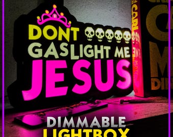 Dungeon Crawler Carl LED Lightbox Don't Gaslight Me Jesus | Sign LitRPG Bookshelf Lamp Decor