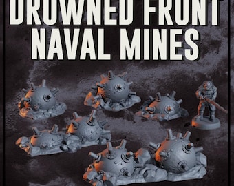 Drowned Front Naval Mines Terrain | 28mm & 32mm Tabletop Wargaming Scenery | Trench Warfare, Grimdark Future