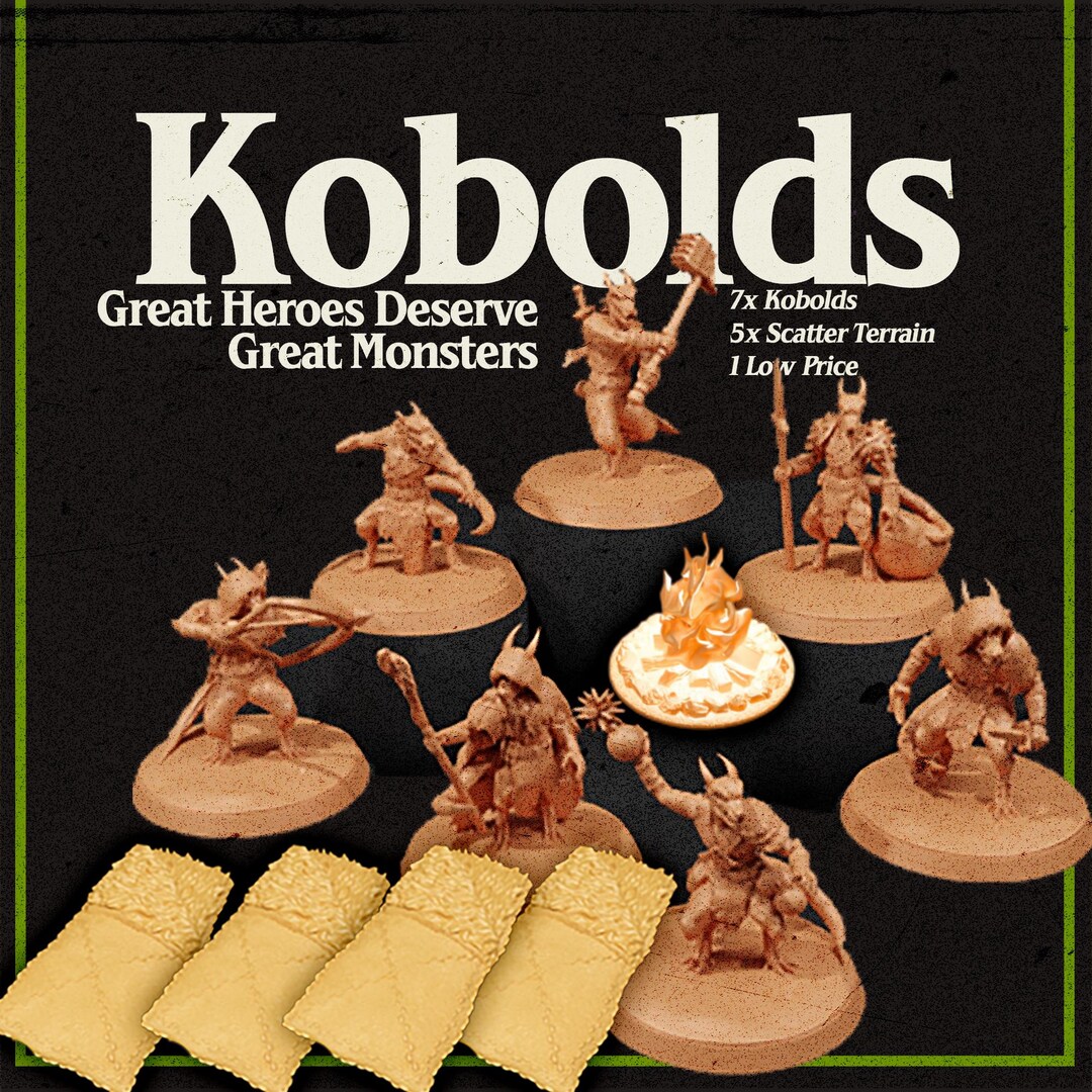 Dnd Monster Starter Set - 7 Minis + Terrain Pack - RPG Miniatures ...
