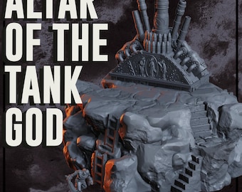 Unholy Tank Shrine & Multi-Level Hill | 28mm 32mm Grimdark Trench Terrain | No Man's Land Objective | Altar of the Tank God