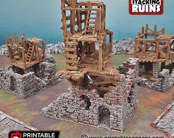 Rickety Lodgings Ruined City Terrain | 15mm 28mm 32mm | DnD Terrain, Frostgrave, 1490 Doom | 3D Printed Wargaming Scenery