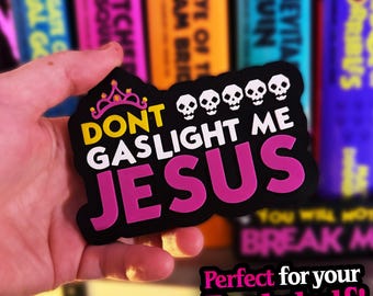 Dungeon Crawler Carl / Insegna 3D "Don't Gaslight Me Jesus" / Decorazione per libreria LitRPG / Uzi Jesus