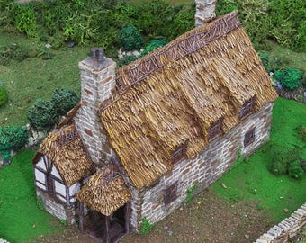 Country Manor Tabletop Terrain | Medieval Stone House Scenery for Bolt Action, The Baron's War, D&D
