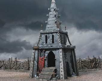 Trench Chapel | 1490 Doom | 15mm 28mm 32mm Gothic Ruin with Playable Interior | Trench Warfare, Frostgrave, D&D Terrain