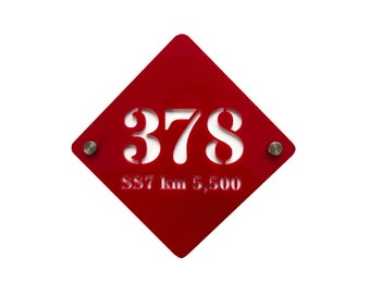 Rhombus plate house number, personalized plate house number, home plate, house number with 3D effect, plexiglass house plate