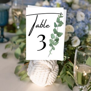Table Number Download 1-20, Download Wedding Table Numbers, Water Color Table Numbers, Green Branch Wedding Table Numbers, Boho Greens
