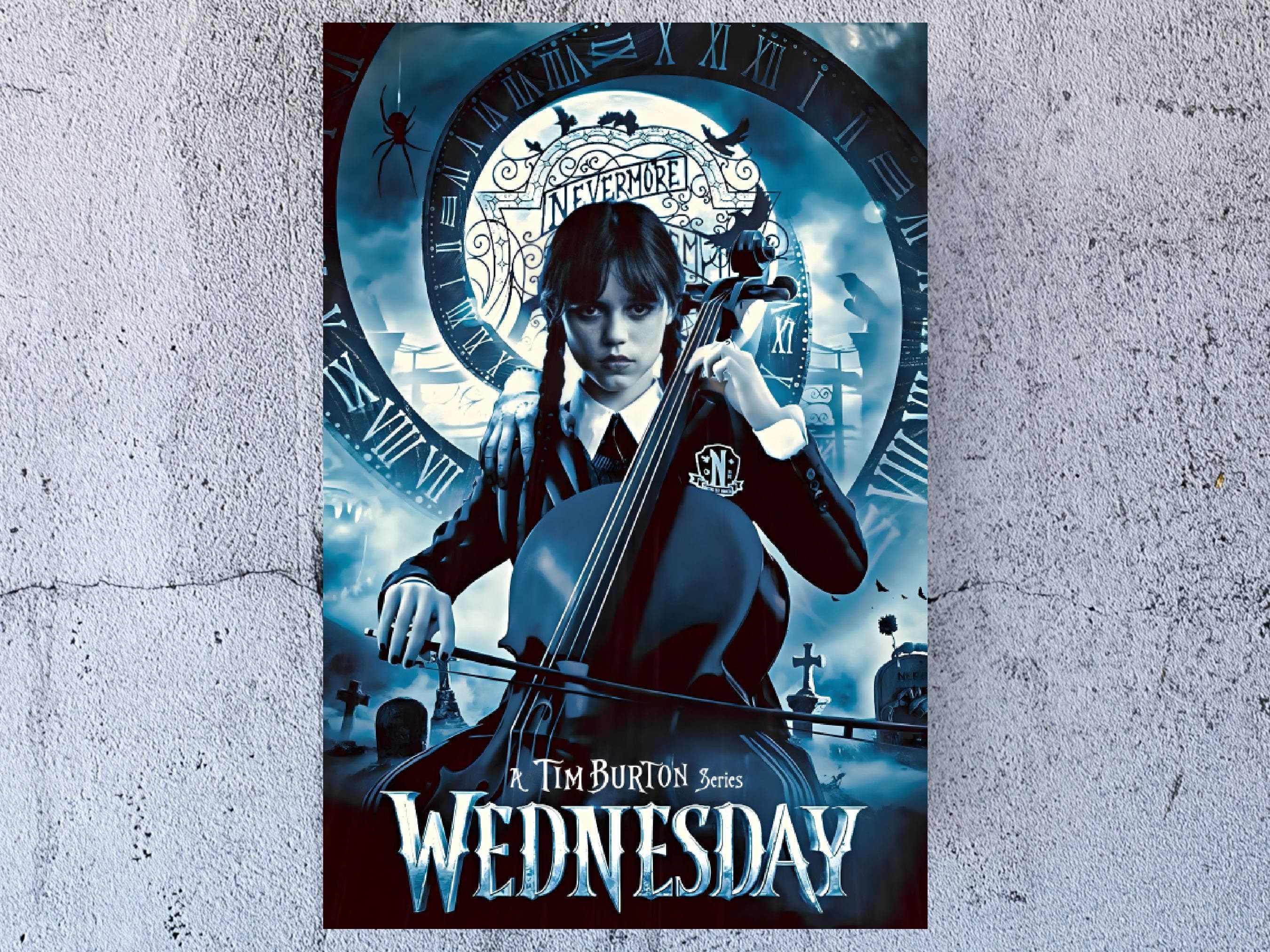 Discover Wednesday Addams Wednesday Tv-Show Jenna Ortega Satin Poster