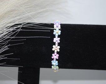 Bracelet | Flowers | Pearl Bracelet | Adjustable | Playful