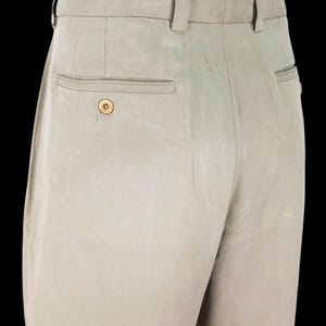 TOMMY BAHAMA Mens 100% SILK Beige Luxury Evening Trousers Pants - W36 L30 image 2