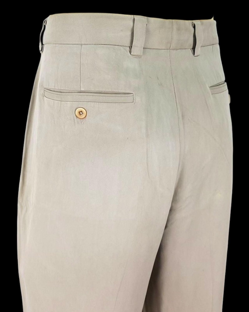 TOMMY BAHAMA Mens 100% SILK Beige Luxury Evening Trousers Pants - W36 L30 image 2