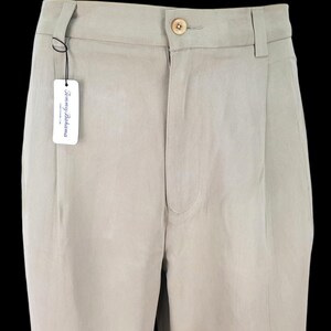 TOMMY BAHAMA Mens 100% SILK Beige Luxury Evening Trousers Pants - W36 L30 image 8